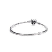 Pandora Moments Family Tree Heart Clasp Snake Chain Bracelet - 16